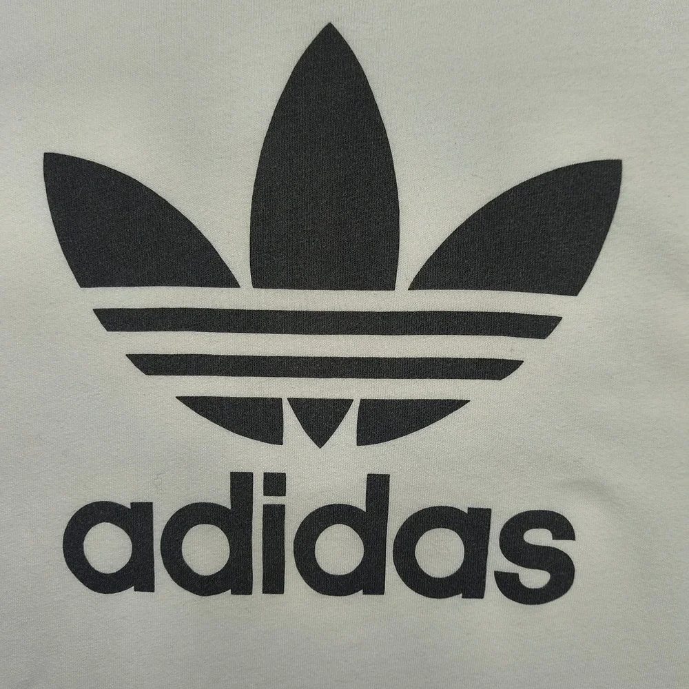 Adidas Originals Trefoil Graphic T-Shirt Men Medium Off-White Cream Short Sleeve